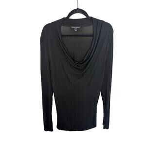 Banana Republic Black Cowl Neck Long Sleeve Top Women’s Size Large Modal Blend